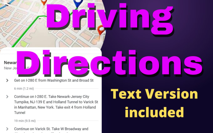 Gig Preview - Create google maps driving directions text version