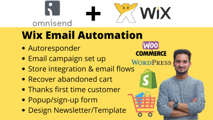 Gig Preview - Set up omnisend wix integration email automation abandon cart optin form