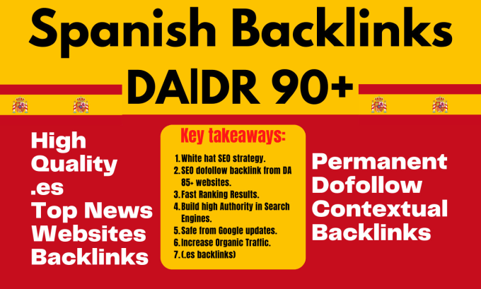 Gig Preview - Spain SEO from top es da90 newspapers spanish backlinks