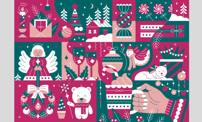 Gig Preview - Create a stylish illustration on a holiday theme