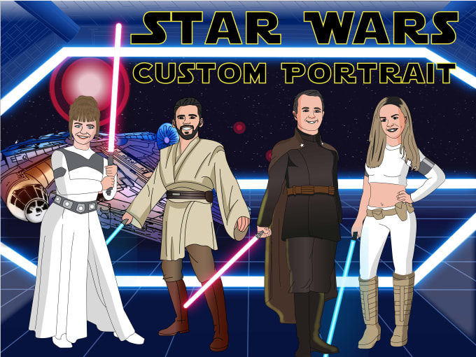 Gig Preview - Draw you as a star wars cartoon character