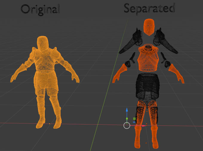 Gig Preview - Separate your 3d character or any model for use in ue4, unity, blender, maya etc