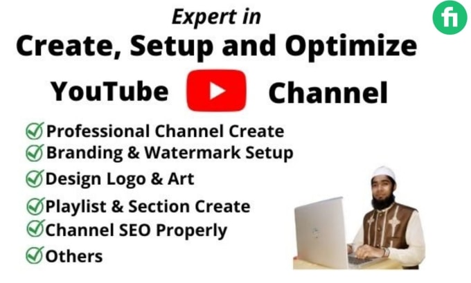 Gig Preview - Create, setup, and optimize professional youtube channel