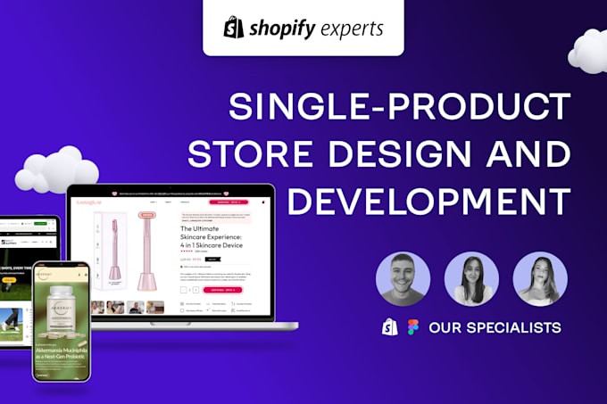 Gig Preview - Our agency will create a high converting single product store on shopify