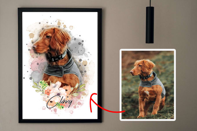 Gig Preview - Paint watercolor portrait of your pets, dogs, cats, animals