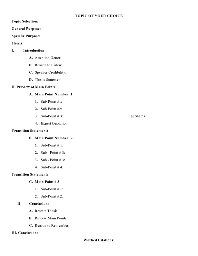 Gig Preview - Write speech outlines for you