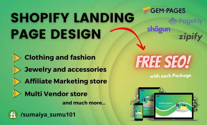 Gig Preview - Build shopify ecommerce website, product landing page using pagefly or gempages