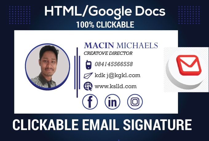 Gig Preview - Make clickable email signature html google doc gmail outlook