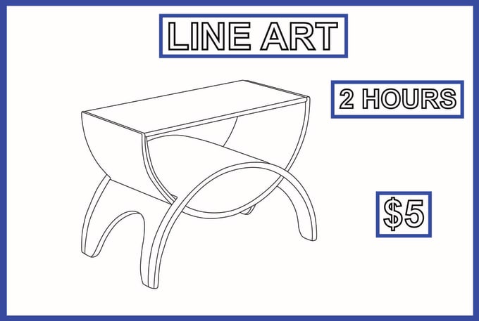 Gig Preview - Create a outline drawing,line art,illustration,for any product design 24 hours