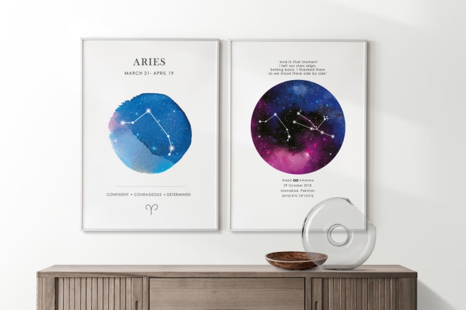 Gig Preview - Design zodiac sign printable for you