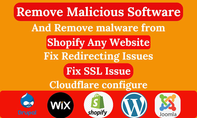 Gig Preview - Remove malware, virus any cms like shopify wordpress wix