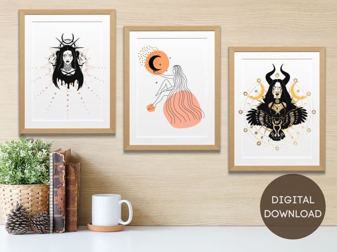 Gig Preview - Custom design digital download wall art for your etsy store