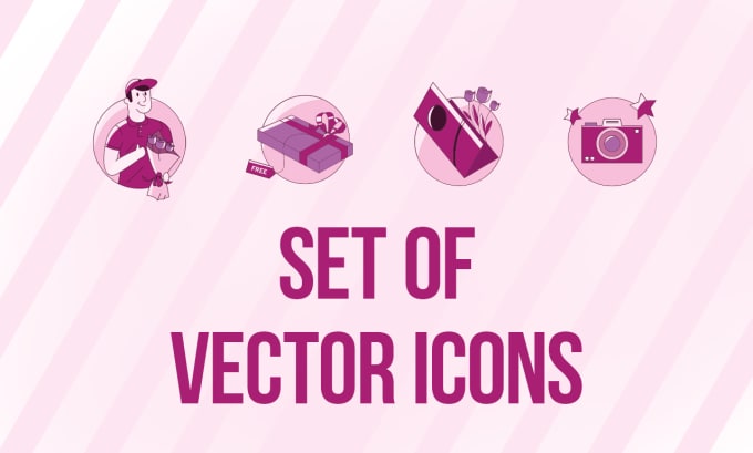 Gig Preview - Draw six vector icons