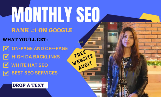 Gig Preview - Do monthly SEO services with white hat backlinks