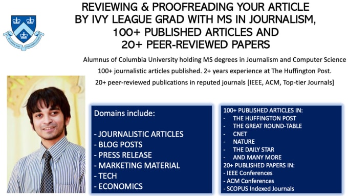 Gig Preview - Edit your journalistic article as a columbia journalism grad