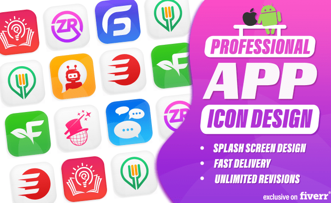 Gig Preview - Design professional app icon logo