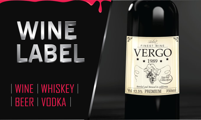 Gig Preview - Do wine, whiskey, bottle label designs within 24 hours