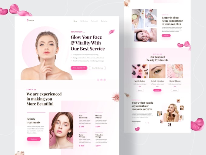 Gig Preview - Create spa, skincare, salon, cosmetic, beauty website