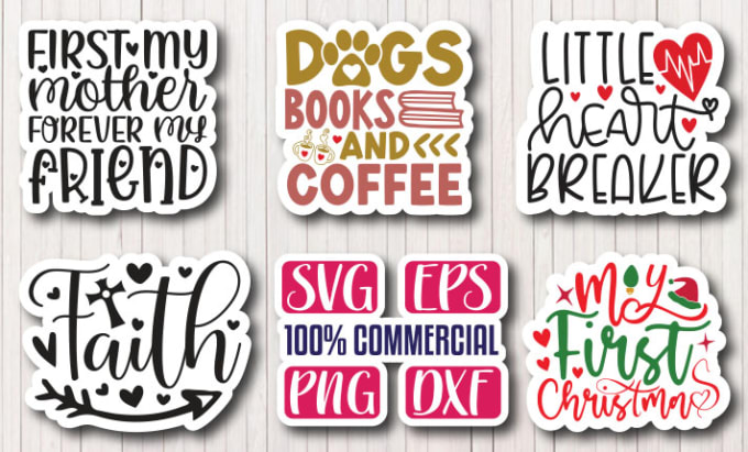 Gig Preview - Create, stickers, typography, lettering, t shirt, svg design, svg bundle, etsy