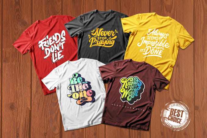 Gig Preview - Create custom typography tshirt designs with a modern style