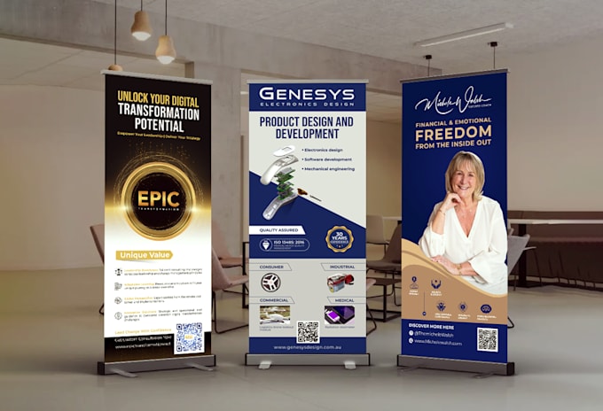 Gig Preview - Design pull up banner and roll up banner for your business