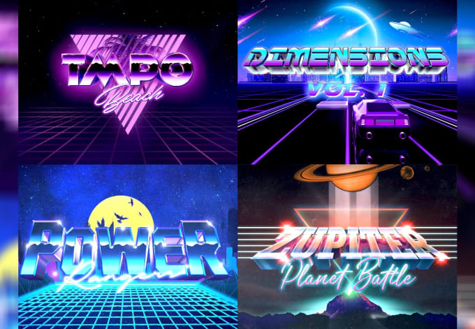 Gig Preview - Create 80s logo in futuristic style of vintage retro  designs