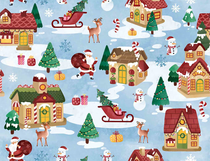 Gig Preview - Create cute christmas pattern and illustration