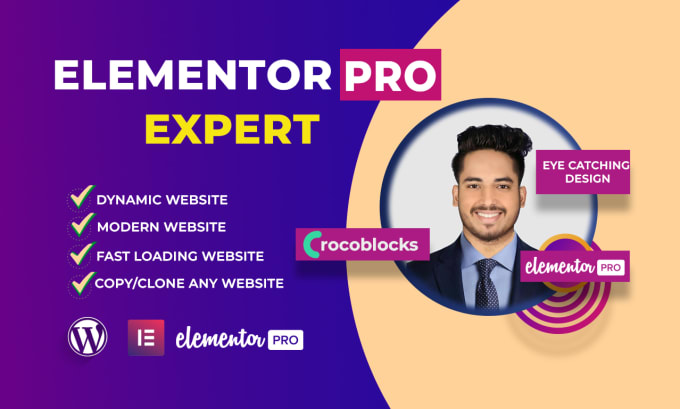 Gig Preview - Build a responsive wordpress website with elementor pro