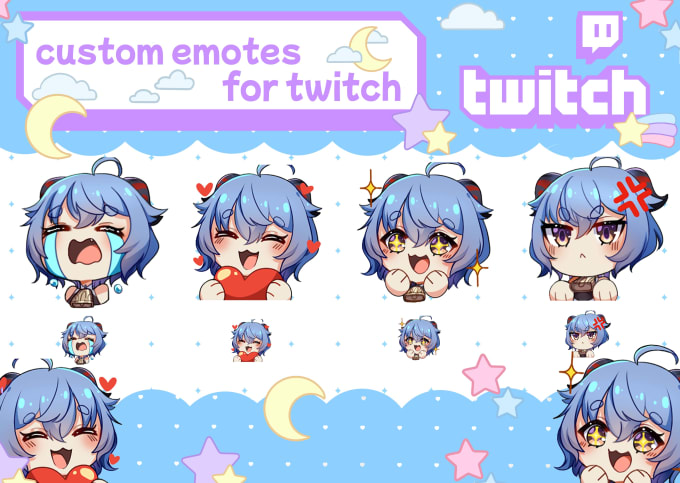 Gig Preview - Draw cute custom emotes in chibi style for twitch