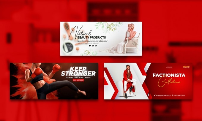 Gig Preview - Design aesthetic social media cover or website banner, header, ads