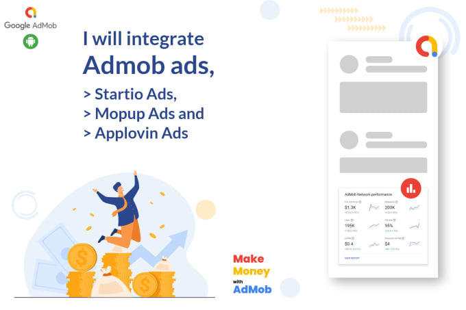 Gig Preview - Integrate applovin admob or startio ads with bidding