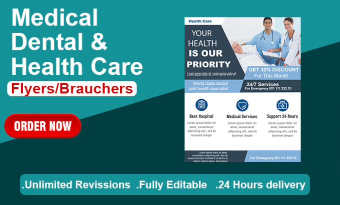 Gig Preview - Design medical, dental, clinical, health care flyer