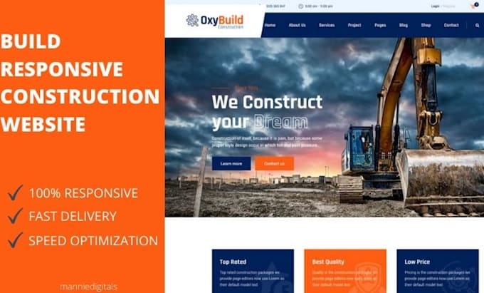 Bestseller - design construction website, plumbing website, engineering website for you