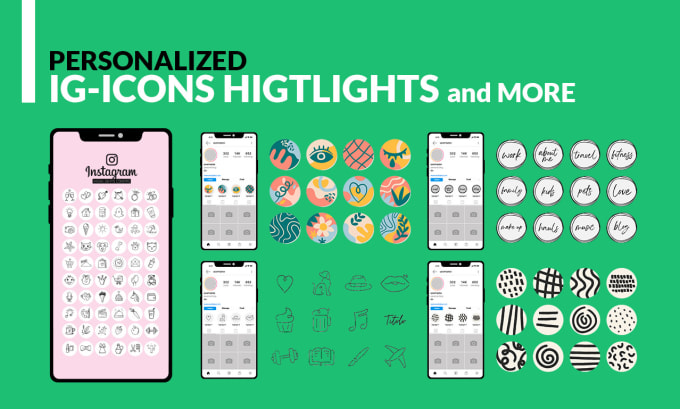 Gig Preview - Simple icons, social media icons, ig highlights icons, ecc