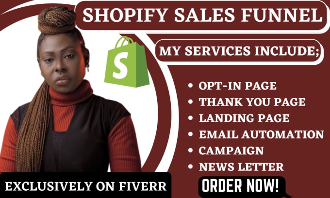 Gig Preview - Build shopify sales funnel, clickfunnels sales funnel, sales funnel for shopify