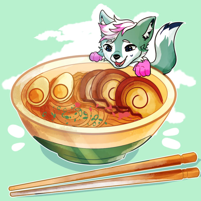 Gig Preview - Draw food theme chibi for your furry character