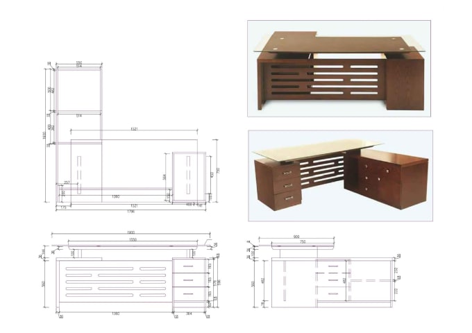 Bestseller - create 2d furniture design with details in autocad