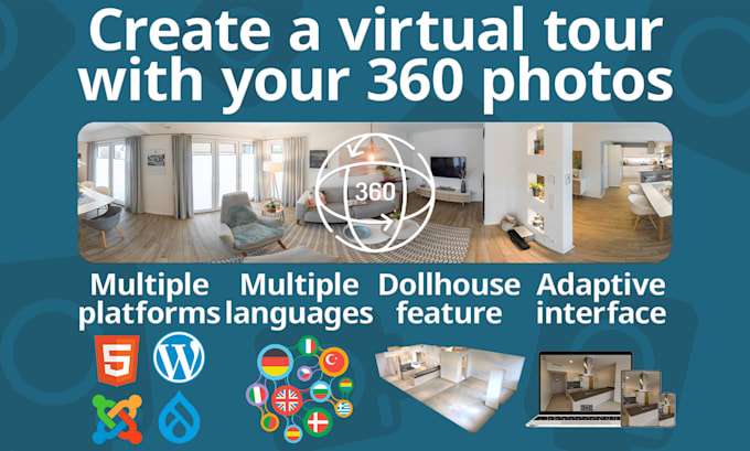 Gig Preview - Create a virtual tour with your 360 photos