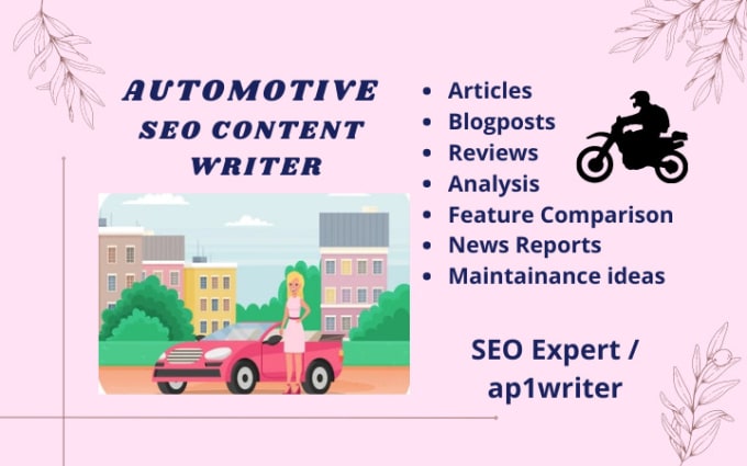 Gig Preview - Write professional SEO optimized automotive articles on cars, bikes, and trucks