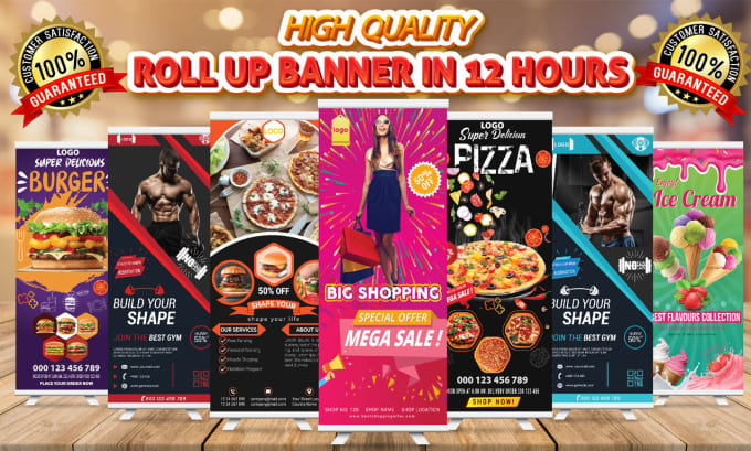 Bestseller - design attractive roll up banner, retractable, yard sign in 24 hours