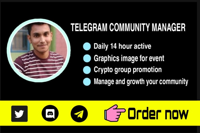 Gig Preview - Be crypto telegram and discord project  admin or moderator