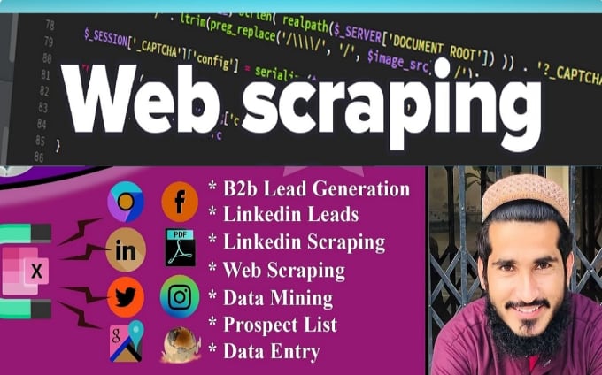 Gig Preview - Do web scraping or data scraping from almost any website