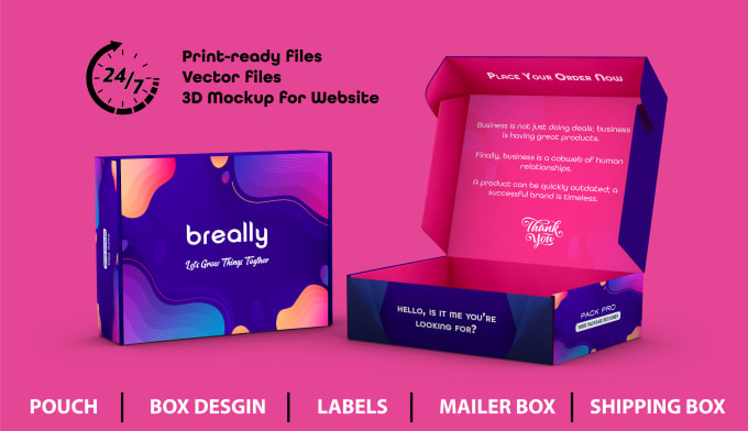 Gig Preview - Create packaging box design, mailer box design and subscription box