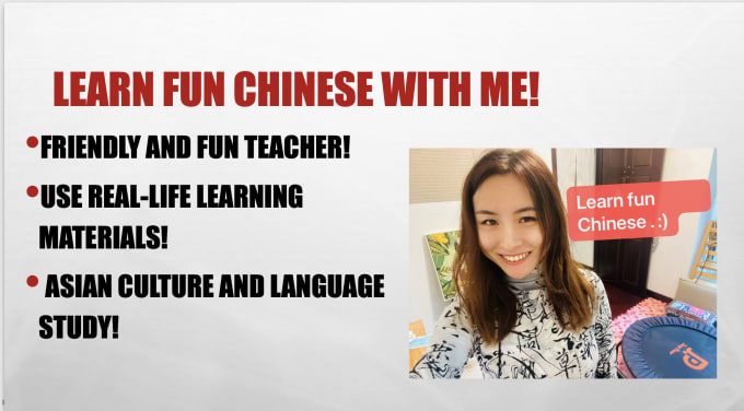 Gig Preview - Tutor and teach you to learn chinese