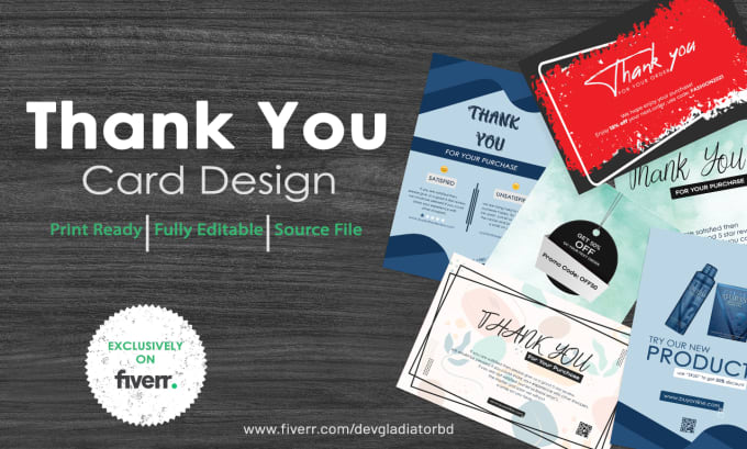 Gig Preview - Design professional amazon thank you card, product insert