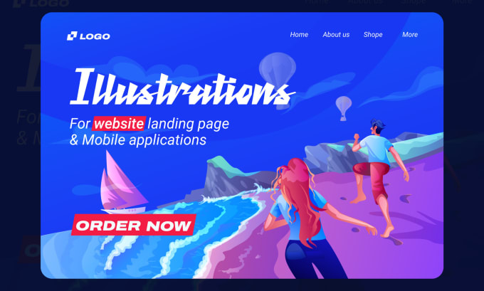 Gig Preview - Create a flat and isometric illustration for apps and website landing page