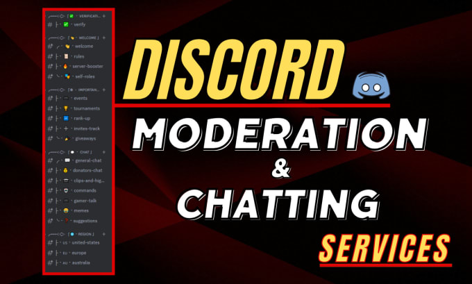 Gig Preview - Do discord server moderation and engaging chatting services for your community