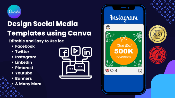 Gig Preview - Design social media post on canva