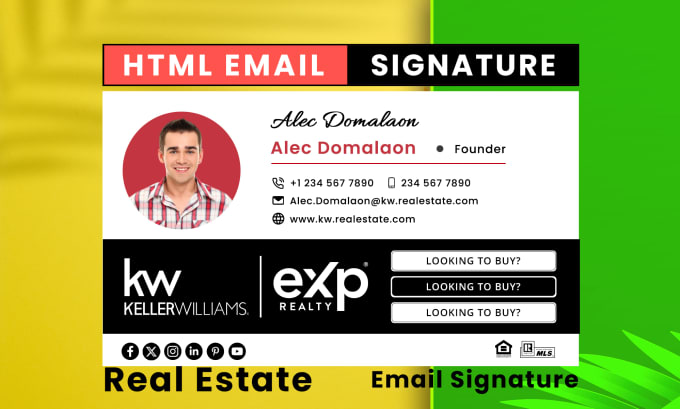 Gig Preview - Design clickable HTML email signature for gmail, outlook