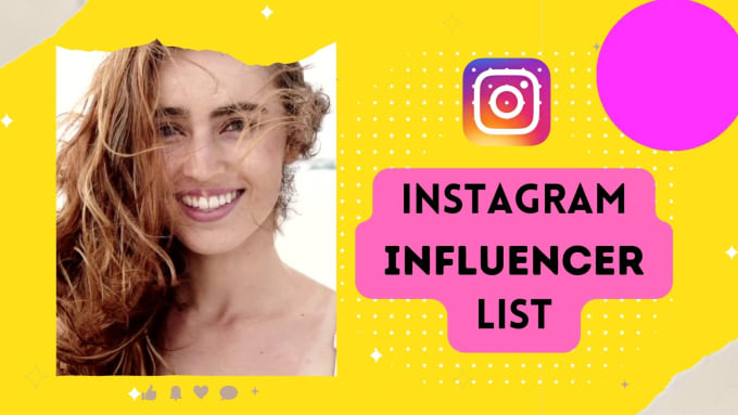 Gig Preview - Research best instagram influencer list for influencer marketing